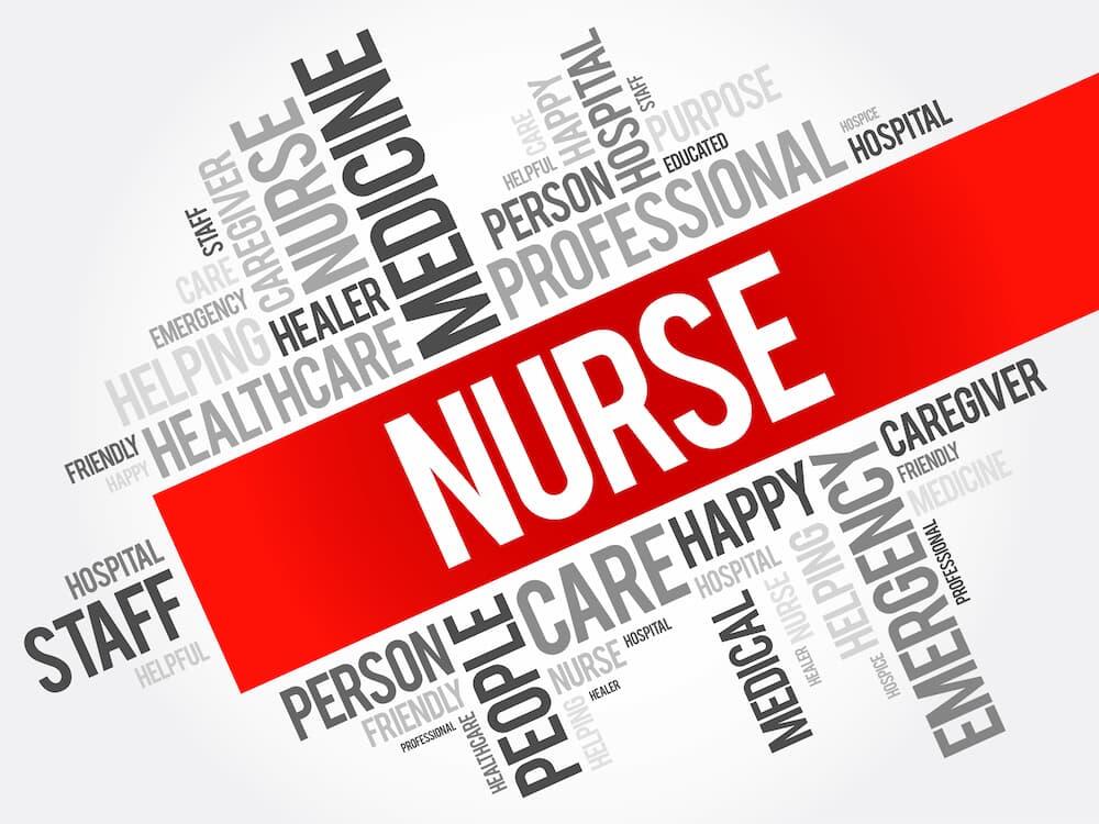 word cloud for the word nurse